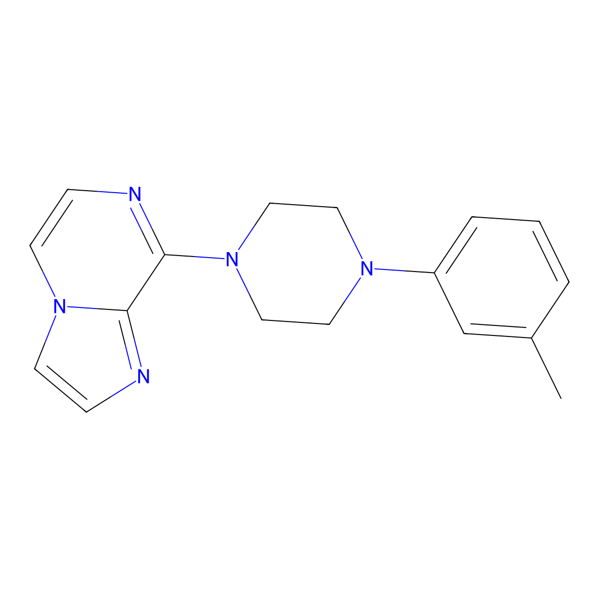 1-{Imidazo[1,2-a]pyrazin-8-yl}-4-(3-methylphenyl)piperazine molecular structure, CAS 2877765-80-3