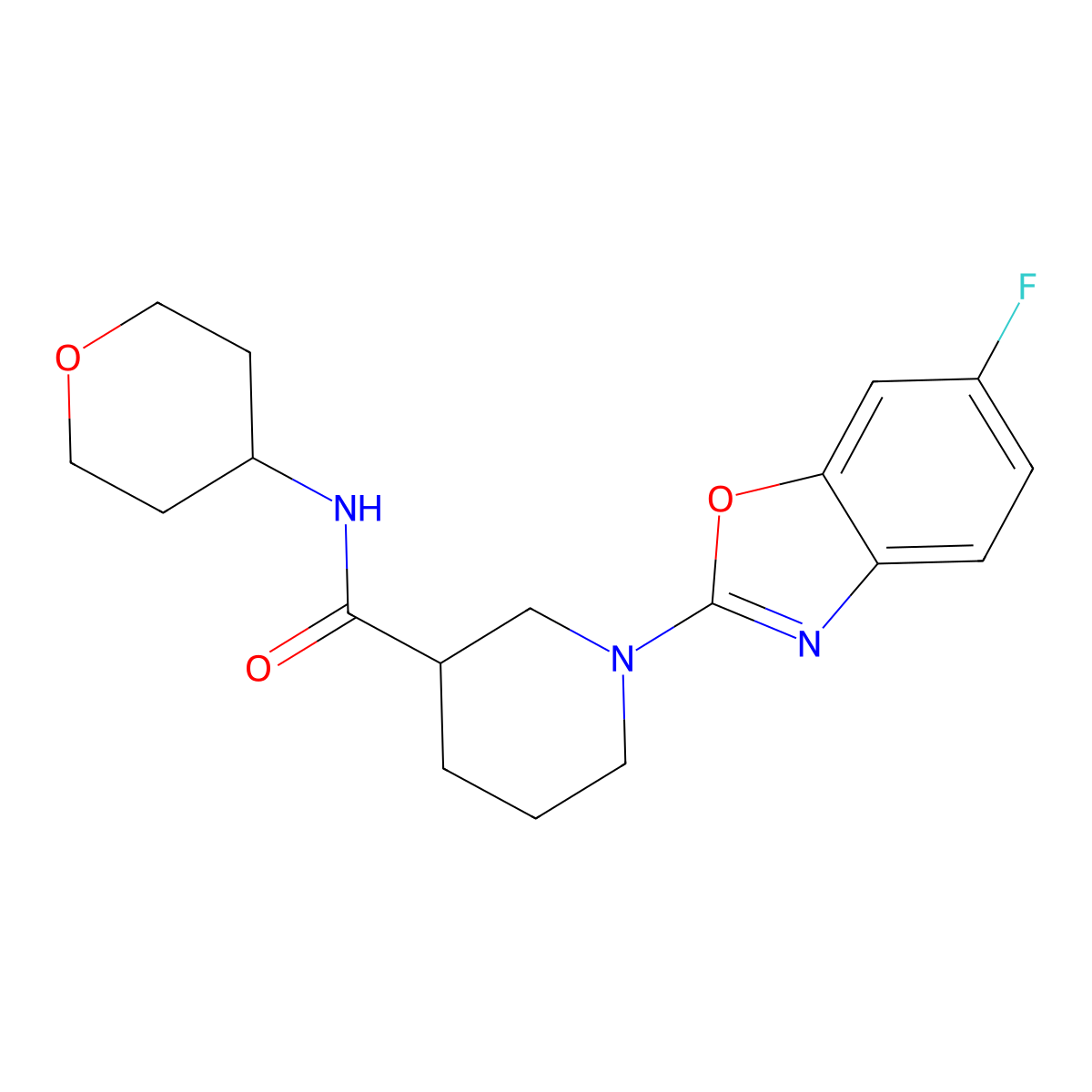 1-(6-fluoro-1,3-benzoxazol-2-yl)-N-(oxan-4-yl)piperidine-3-carboxamide molecular structure, CAS 2877765-82-5