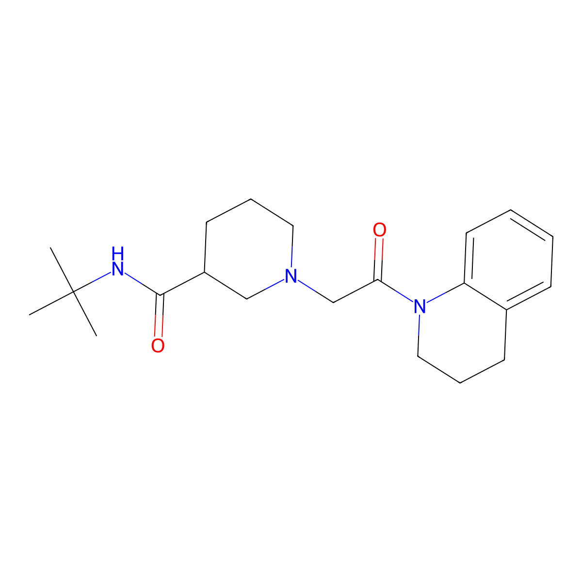 N-tert-butyl-1-[2-oxo-2-(1,2,3,4-tetrahydroquinolin-1-yl)ethyl]piperidine-3-carboxamide molecular structure, CAS 2877765-84-7