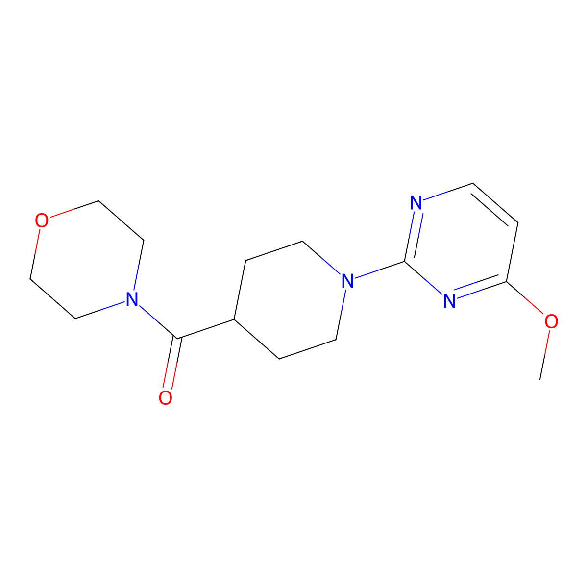 4-[1-(4-Methoxypyrimidin-2-yl)piperidine-4-carbonyl]morpholine molecular structure, CAS 2877765-90-5