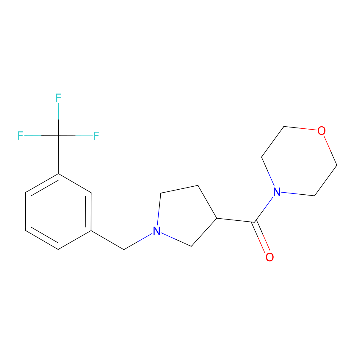 4-(1-{[3-(Trifluoromethyl)phenyl]methyl}pyrrolidine-3-carbonyl)morpholine molecular structure, CAS 2877766-08-8