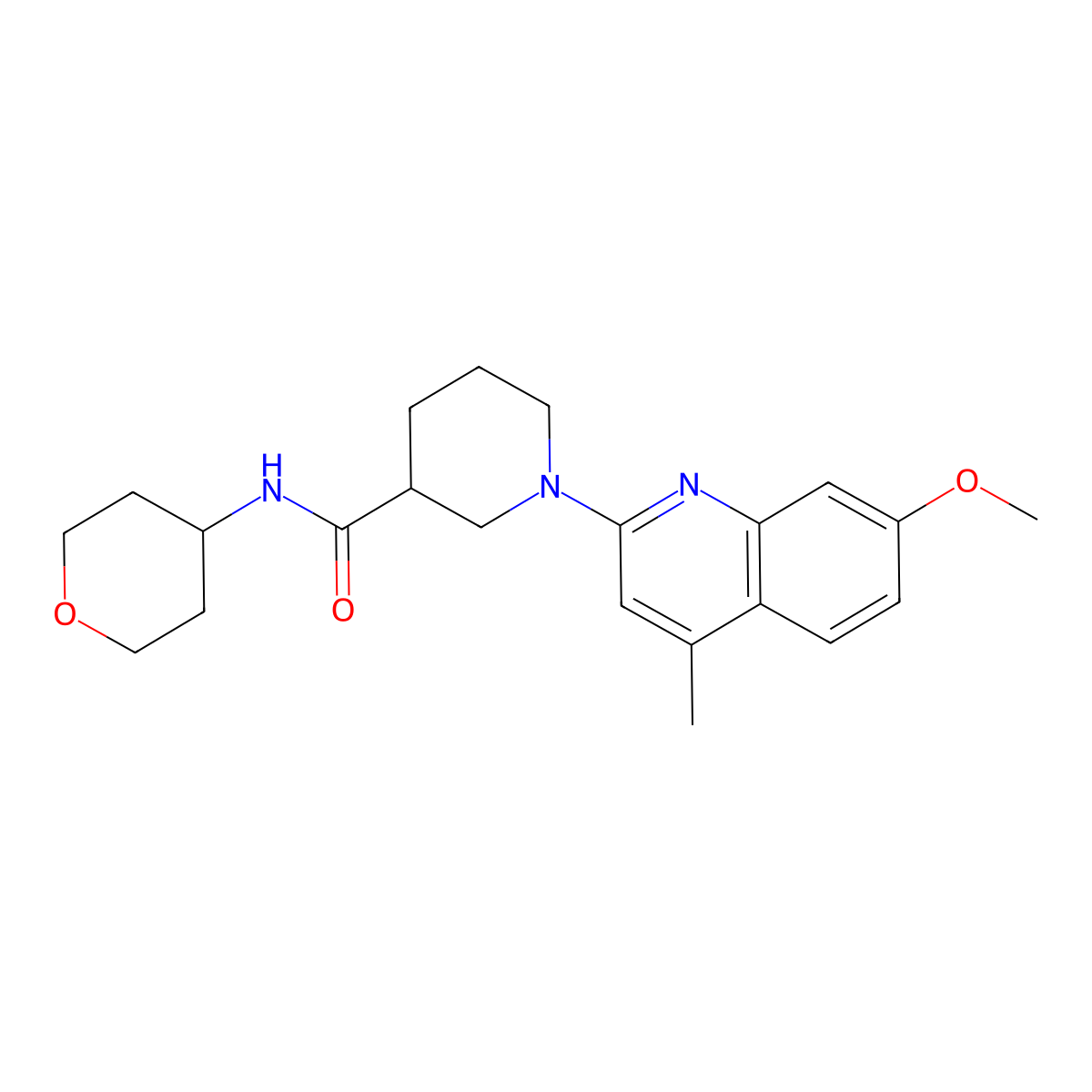 1-(7-methoxy-4-methylquinolin-2-yl)-N-(oxan-4-yl)piperidine-3-carboxamide molecular structure, CAS 2877766-13-5