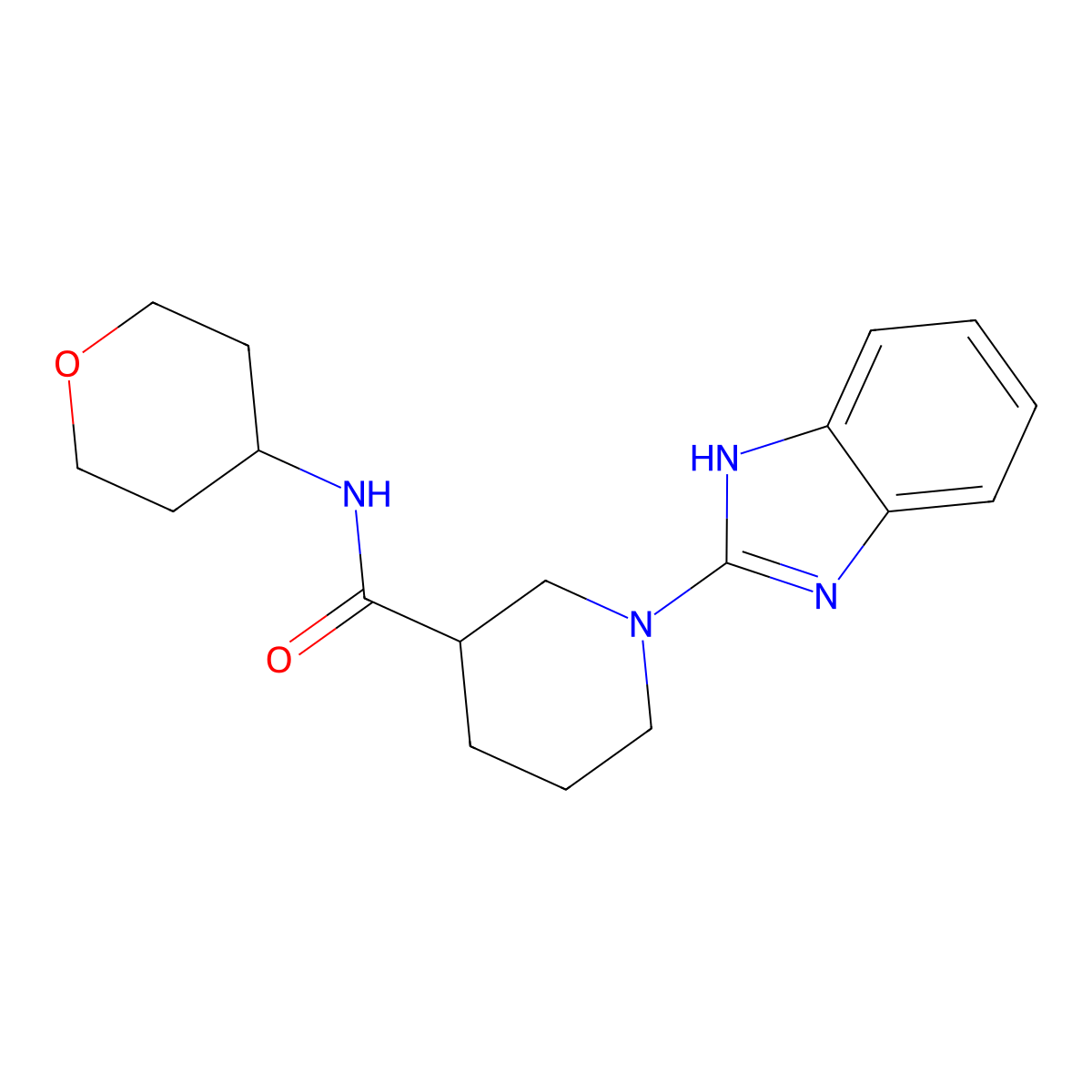 1-(1H-1,3-benzodiazol-2-yl)-N-(oxan-4-yl)piperidine-3-carboxamide molecular structure, CAS 2877766-16-8