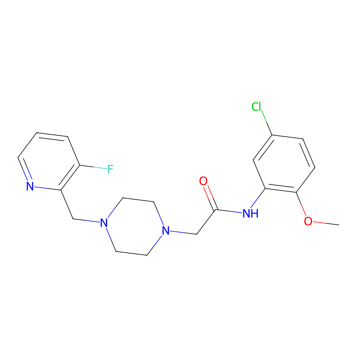 N-(5-chloro-2-methoxyphenyl)-2-{4-[(3-fluoropyridin-2-yl)methyl]piperazin-1-yl}acetamide molecular structure, CAS 2877766-22-6