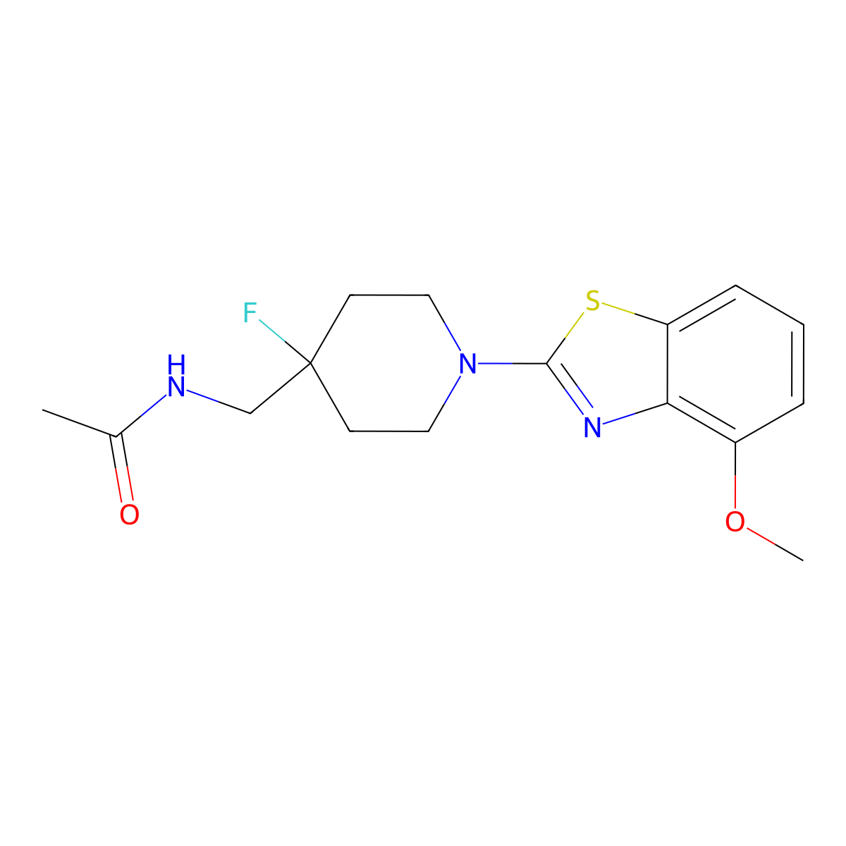 N-{[4-fluoro-1-(4-methoxy-1,3-benzothiazol-2-yl)piperidin-4-yl]methyl}acetamide molecular structure, CAS 2877766-27-1