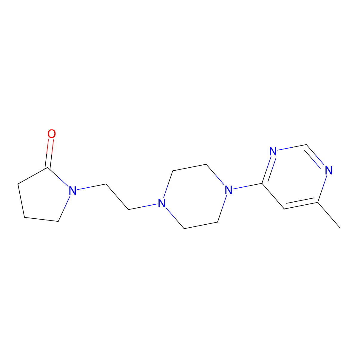 1-{2-[4-(6-Methylpyrimidin-4-yl)piperazin-1-yl]ethyl}pyrrolidin-2-one molecular structure, CAS 2877766-43-1