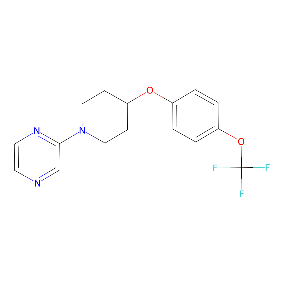 2-{4-[4-(Trifluoromethoxy)phenoxy]piperidin-1-yl}pyrazine molecular structure, CAS 2877766-47-5