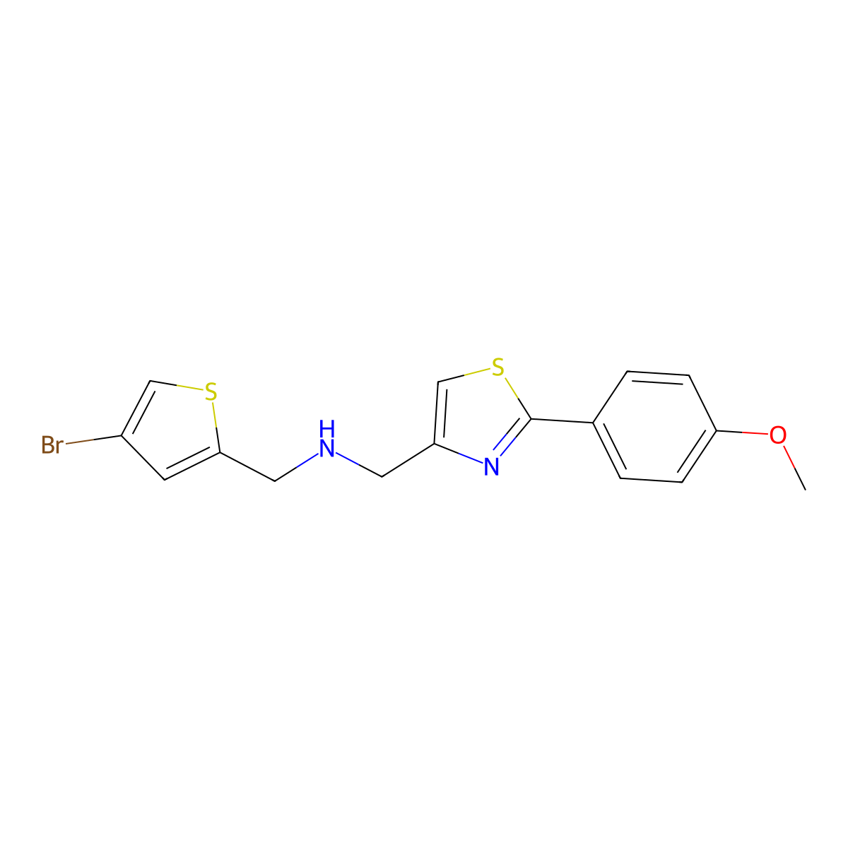 [(4-Bromothiophen-2-yl)methyl]({[2-(4-methoxyphenyl)-1,3-thiazol-4-yl]methyl})amine molecular structure, CAS 2877766-61-3