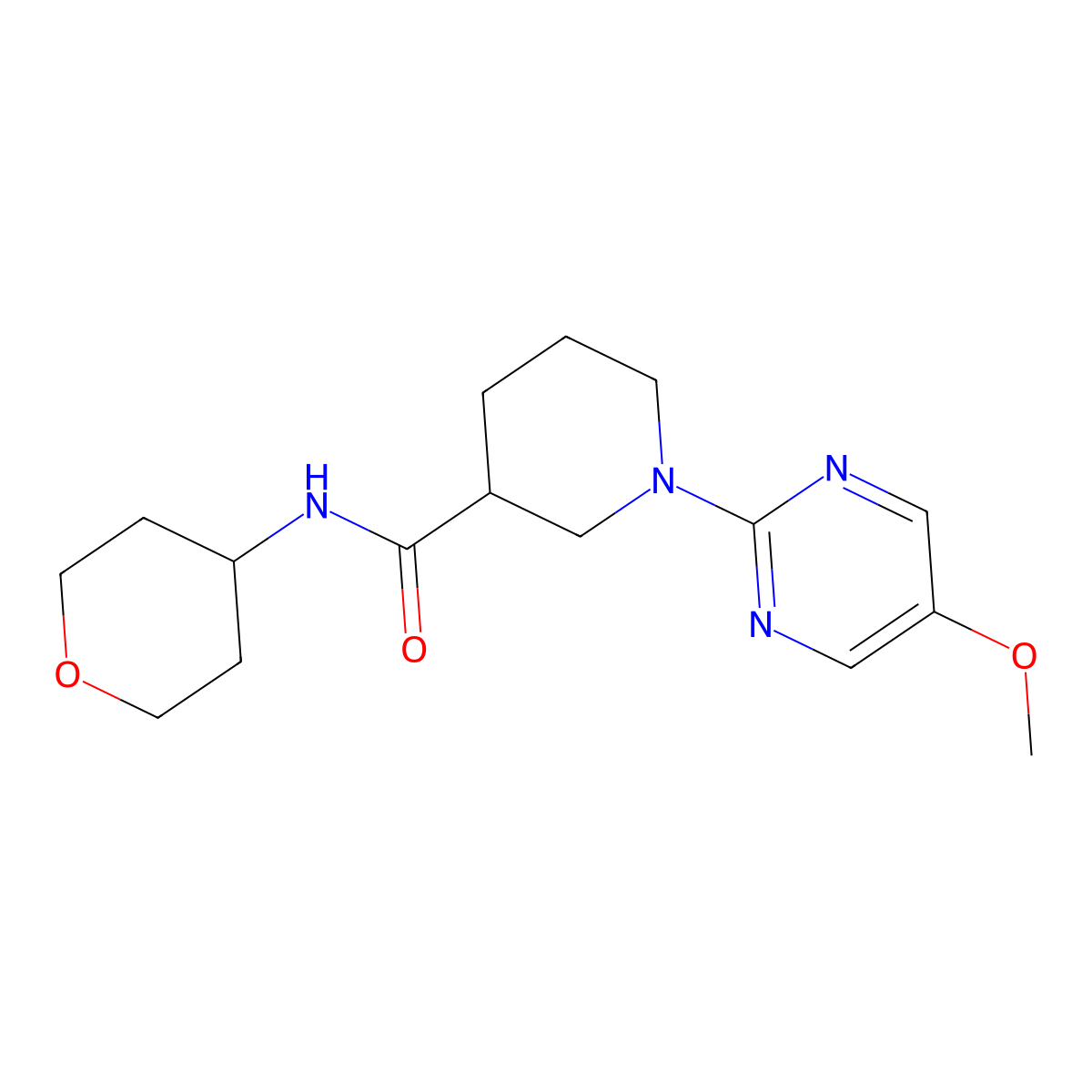 1-(5-methoxypyrimidin-2-yl)-N-(oxan-4-yl)piperidine-3-carboxamide molecular structure, CAS 2877766-71-5