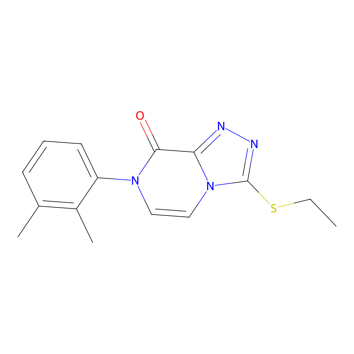 7-(2,3-dimethylphenyl)-3-(ethylsulfanyl)-7H,8H-[1,2,4]triazolo[4,3-a]pyrazin-8-one molecular structure, CAS 2877766-72-6
