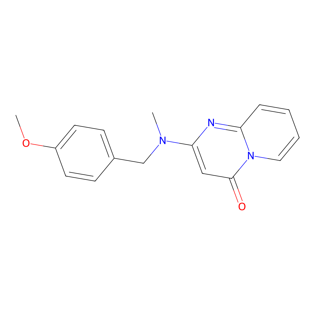 2-{[(4-methoxyphenyl)methyl](methyl)amino}-4H-pyrido[1,2-a]pyrimidin-4-one molecular structure, CAS 2877766-74-8