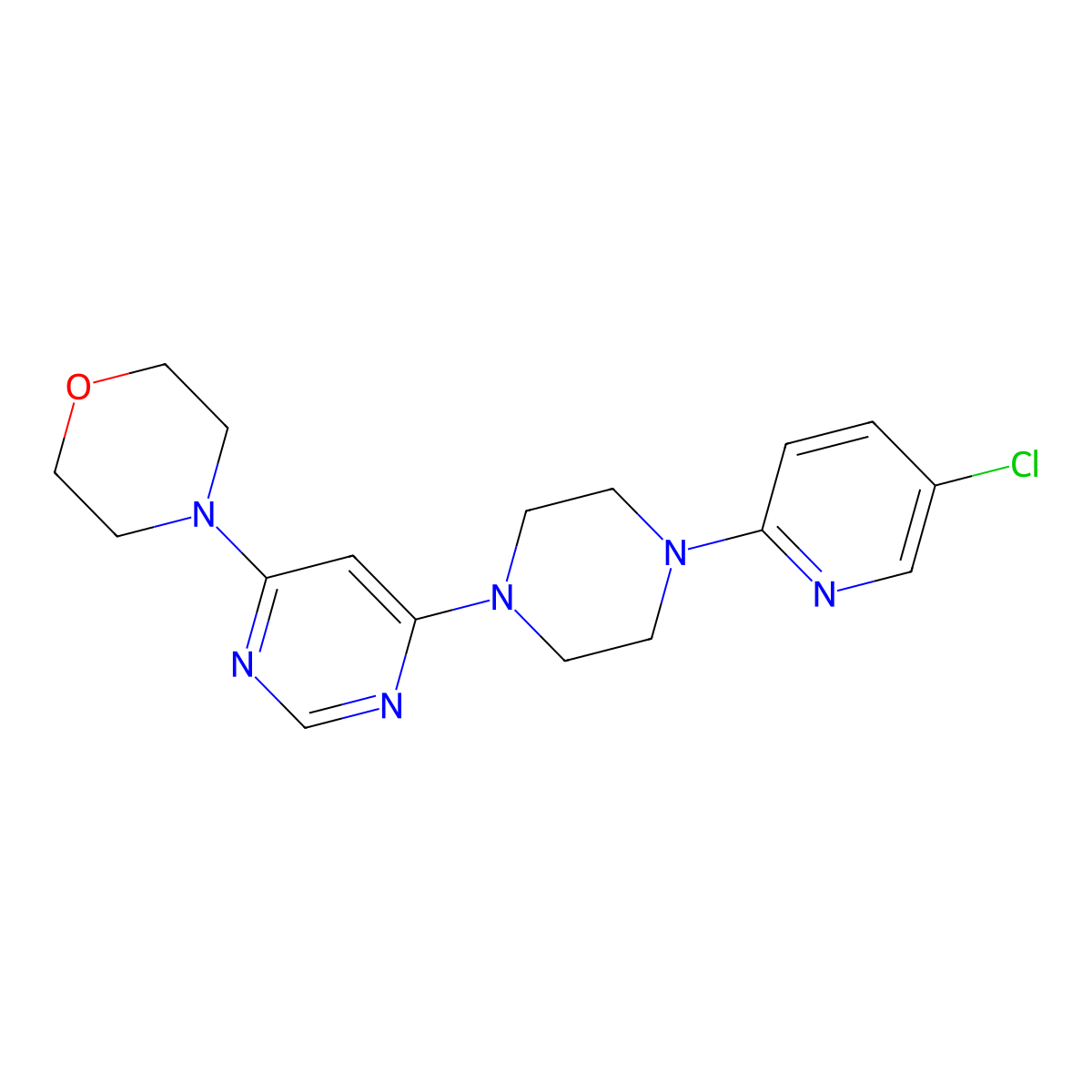 4-{6-[4-(5-Chloropyridin-2-yl)piperazin-1-yl]pyrimidin-4-yl}morpholine molecular structure, CAS 2877766-96-4