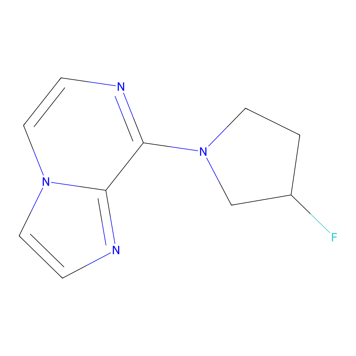 3-Fluoro-1-{imidazo[1,2-a]pyrazin-8-yl}pyrrolidine molecular structure, CAS 2877767-13-8