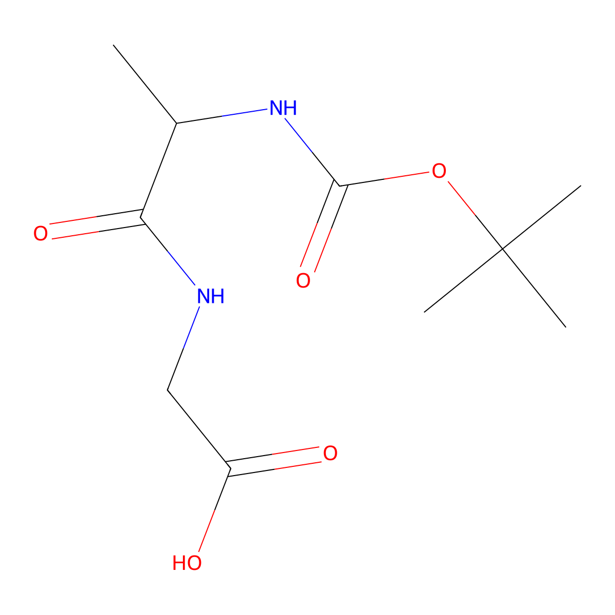 N-[N-[(1,1-dimethylethoxy)carbonyl]-L-alanyl]glycine molecular structure, CAS 28782-78-7