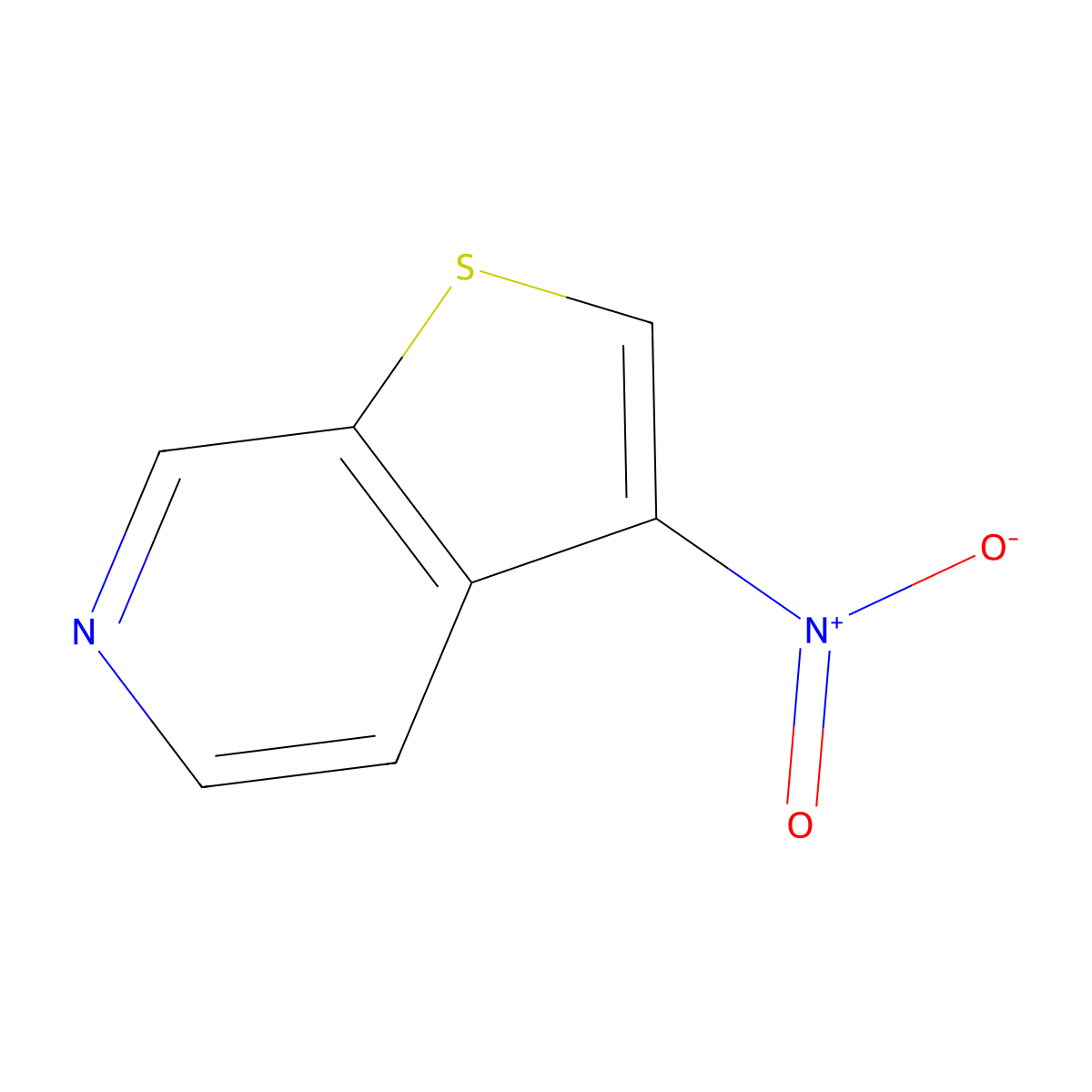 3-Nitrothieno(2,3-c)pyridine molecular structure, CAS 28783-28-0