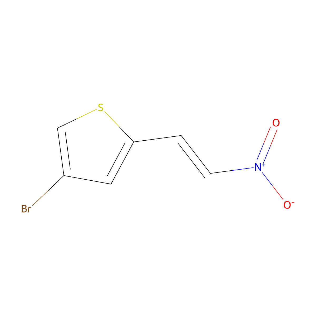 4-Bromo-2-(2-nitroethenyl)thiophene molecular structure, CAS 28783-35-9