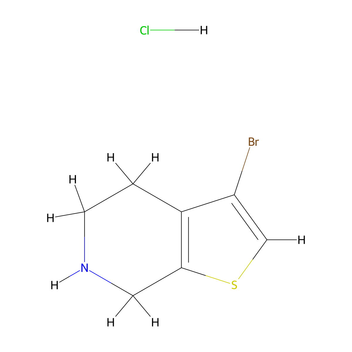 3-Bromo-4,5,6,7-tetrahydrothieno[2,3-c]pyridine;hydrochloride molecular structure, CAS 28783-44-0
