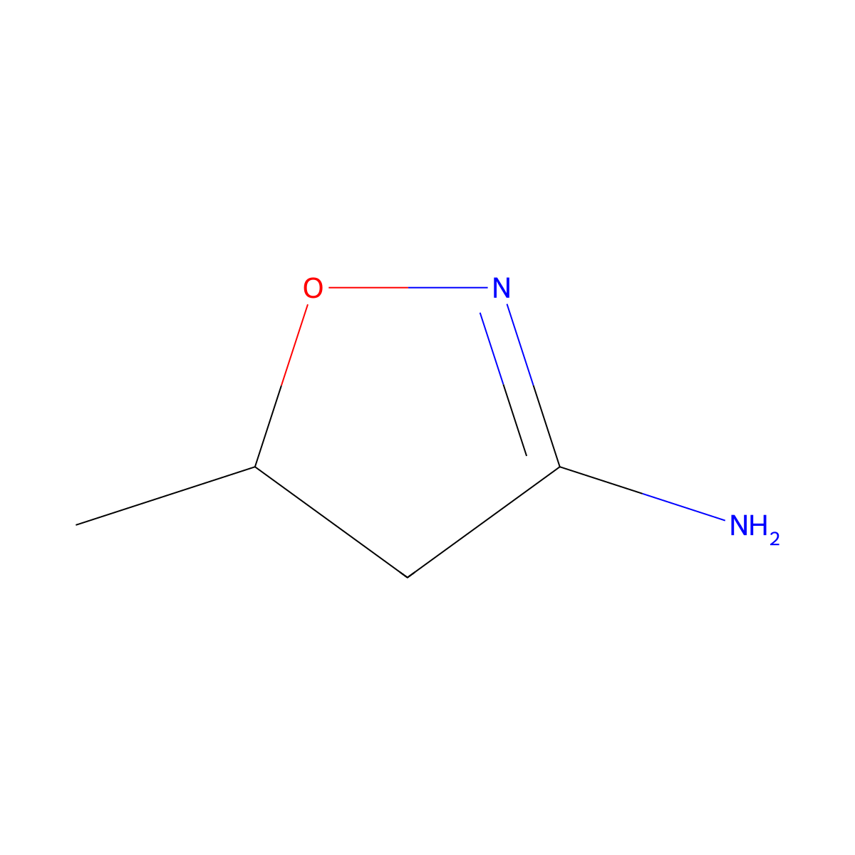 5-Methyl-4,5-dihydro-1,2-oxazol-3-amine molecular structure, CAS 28786-82-5