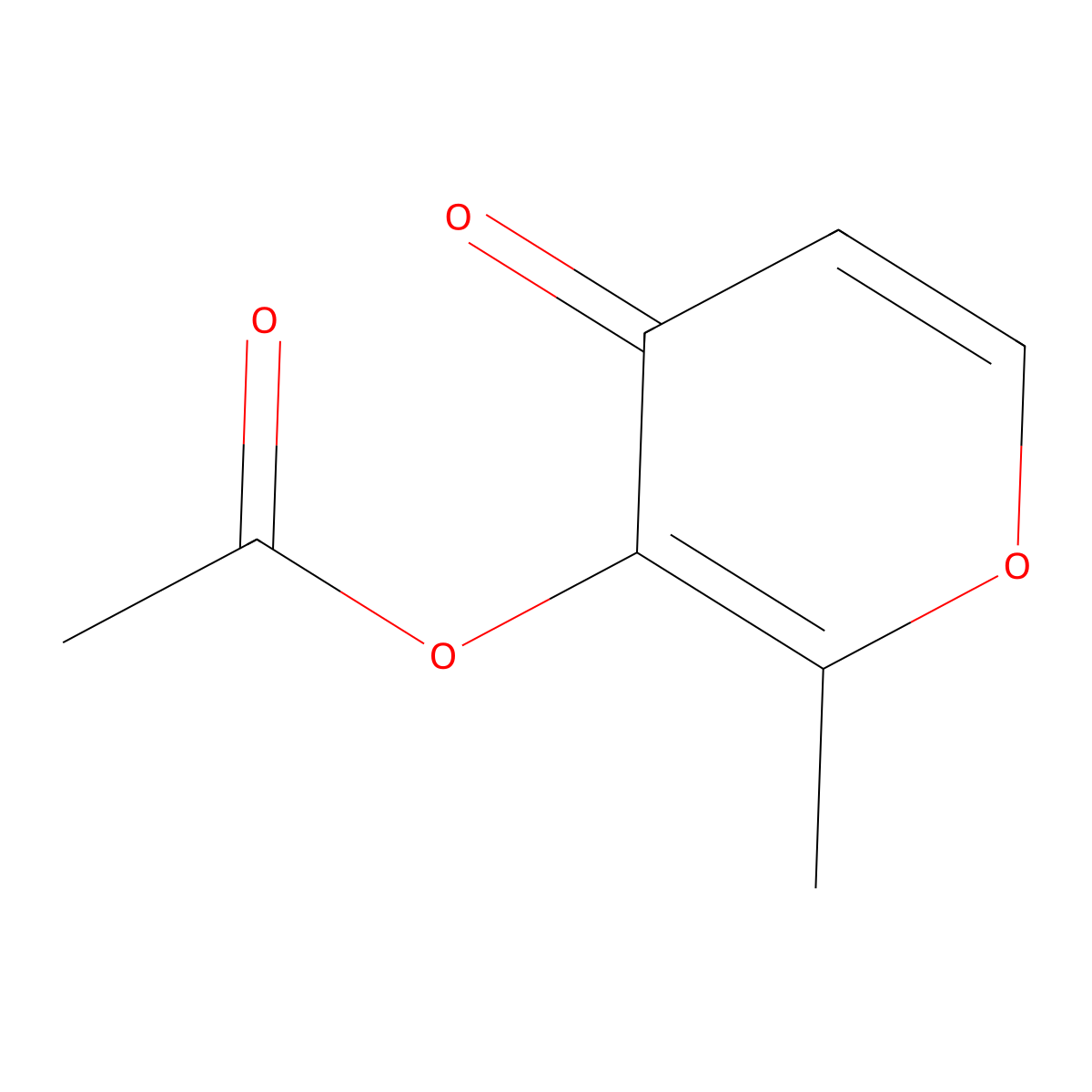 2-Methyl-4-oxo-4H-pyran-3-yl acetate molecular structure, CAS 28787-36-2