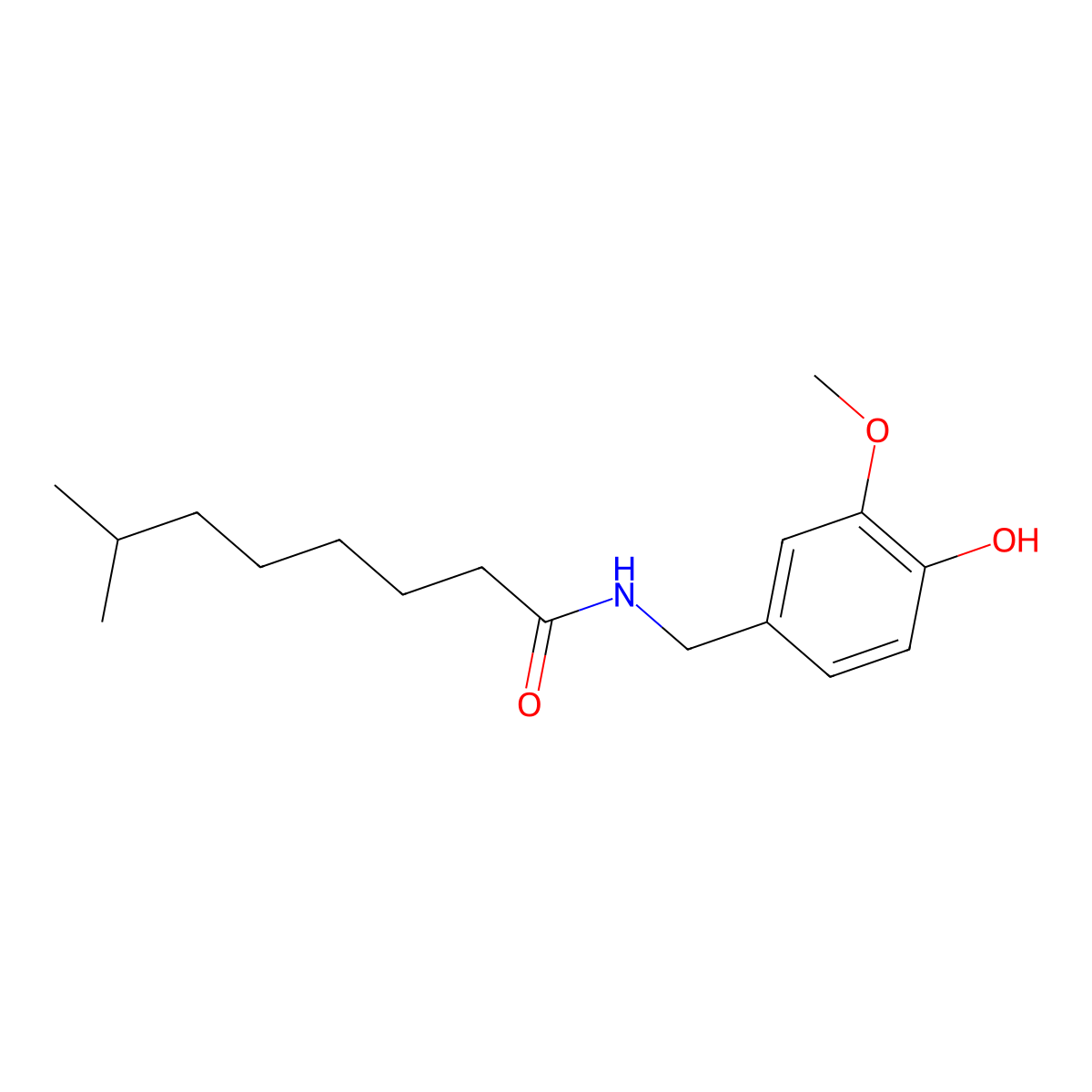 Nordihydrocapsaicin molecular structure, CAS 28789-35-7