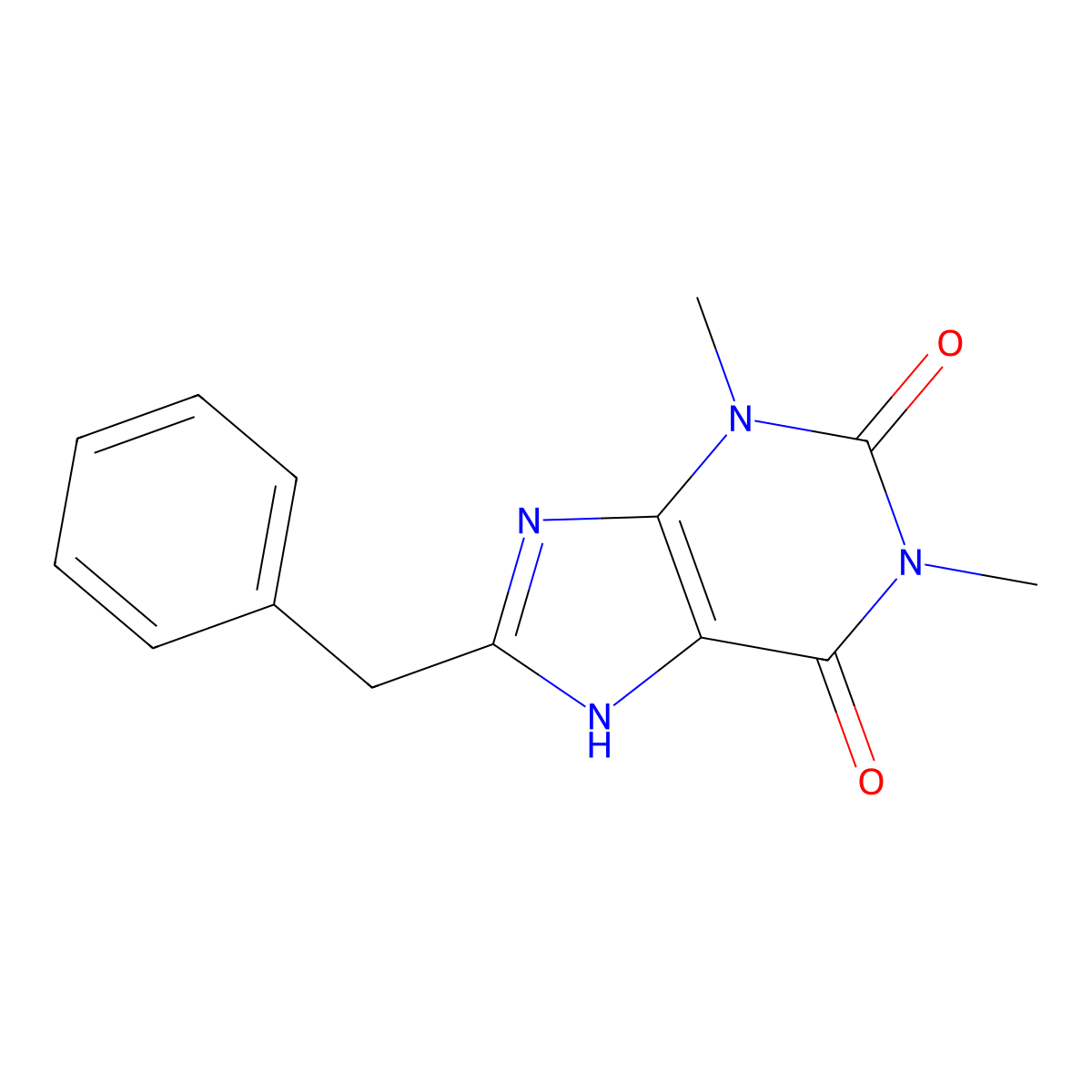 8-Benzyl-3,7-dihydro-1,3-dimethyl-1H-purine-2,6-dione molecular structure, CAS 2879-15-4