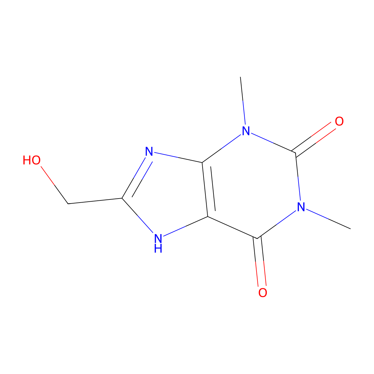8-(Hydroxymethyl)theophylline molecular structure, CAS 2879-16-5
