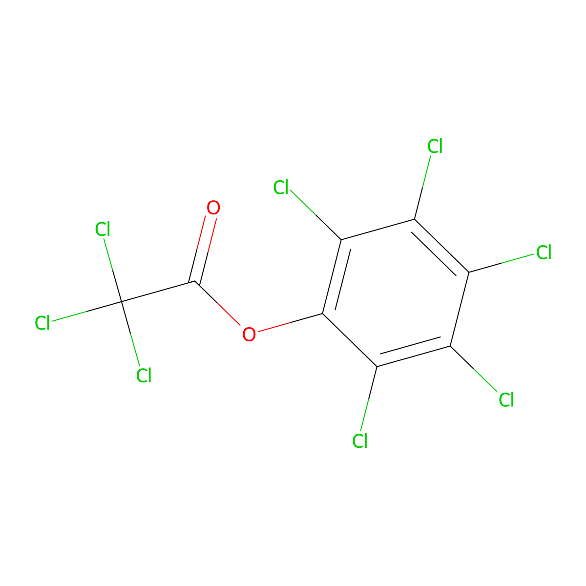 Acetic acid, 2,2,2-trichloro-, 2,3,4,5,6-pentachlorophenyl ester molecular structure, CAS 2879-60-9