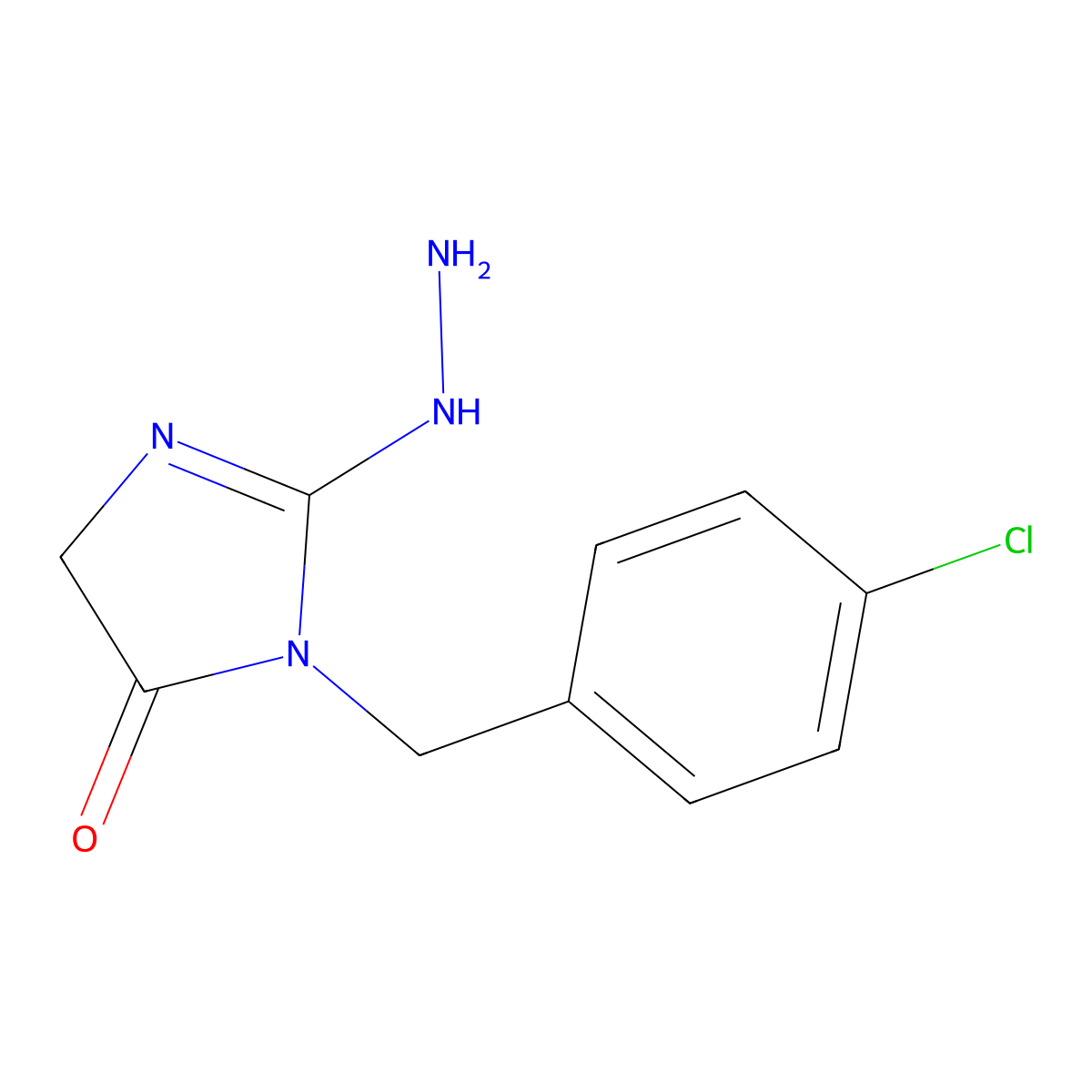 1-(4-Chlorobenzyl)-2-hydrazino-4,5-dihydro-1H-imidazol-5-one molecular structure, CAS 287917-33-3