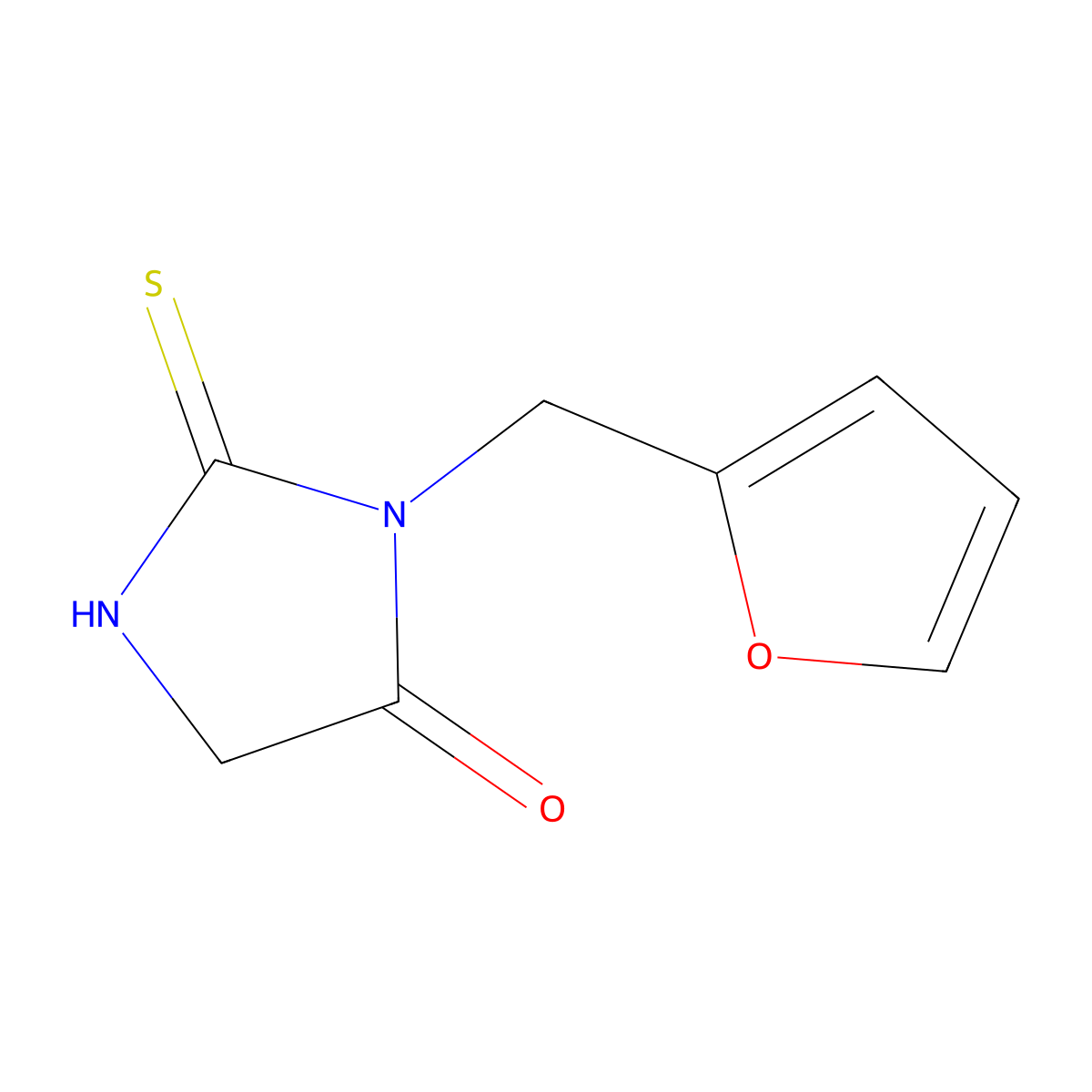 3-(2-furylmethyl)-2-mercapto-3,5-dihydro-4H-imidazol-4-one molecular structure, CAS 287917-54-8