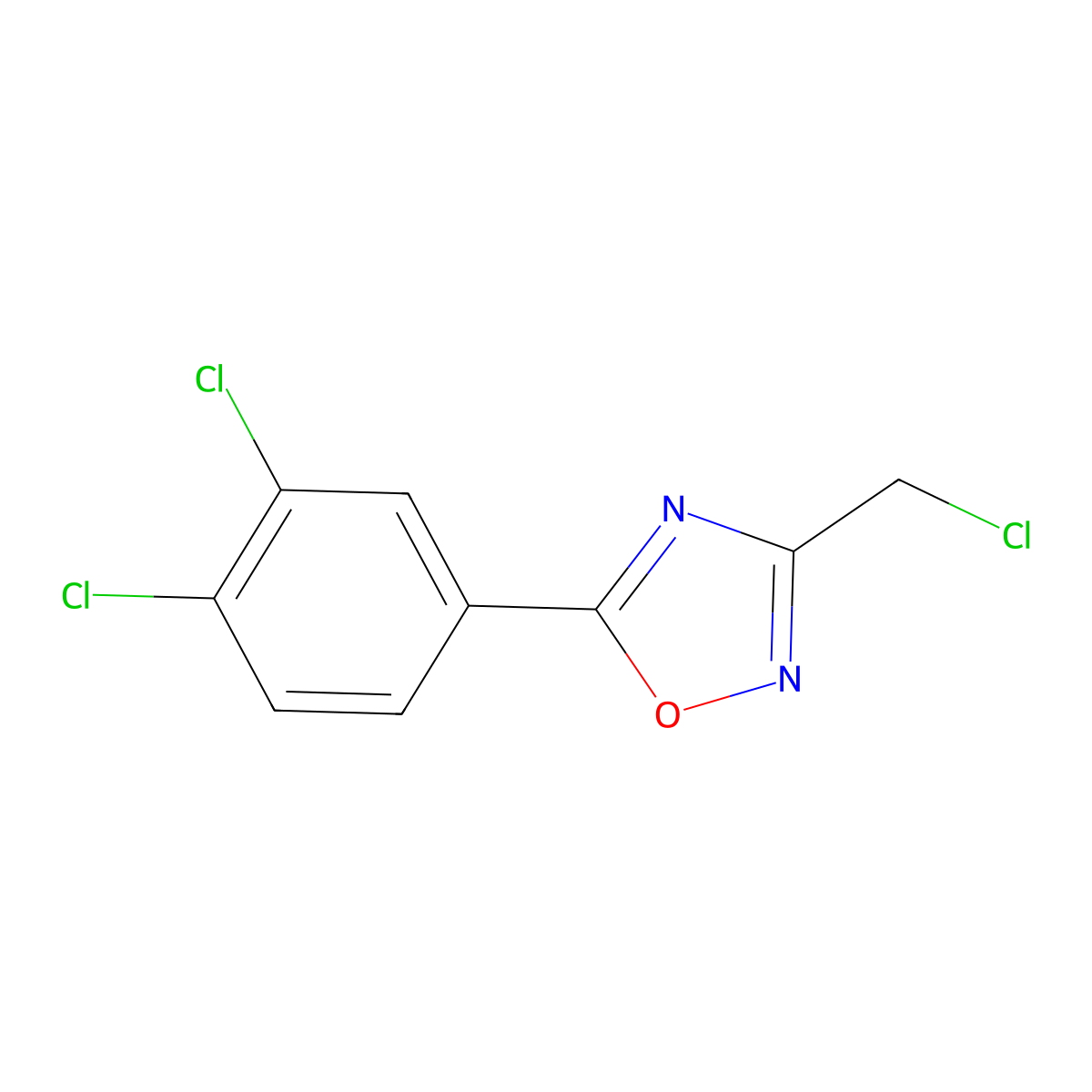 3-(Chloromethyl)-5-(3,4-dichlorophenyl)-1,2,4-oxadiazole molecular structure, CAS 287917-57-1