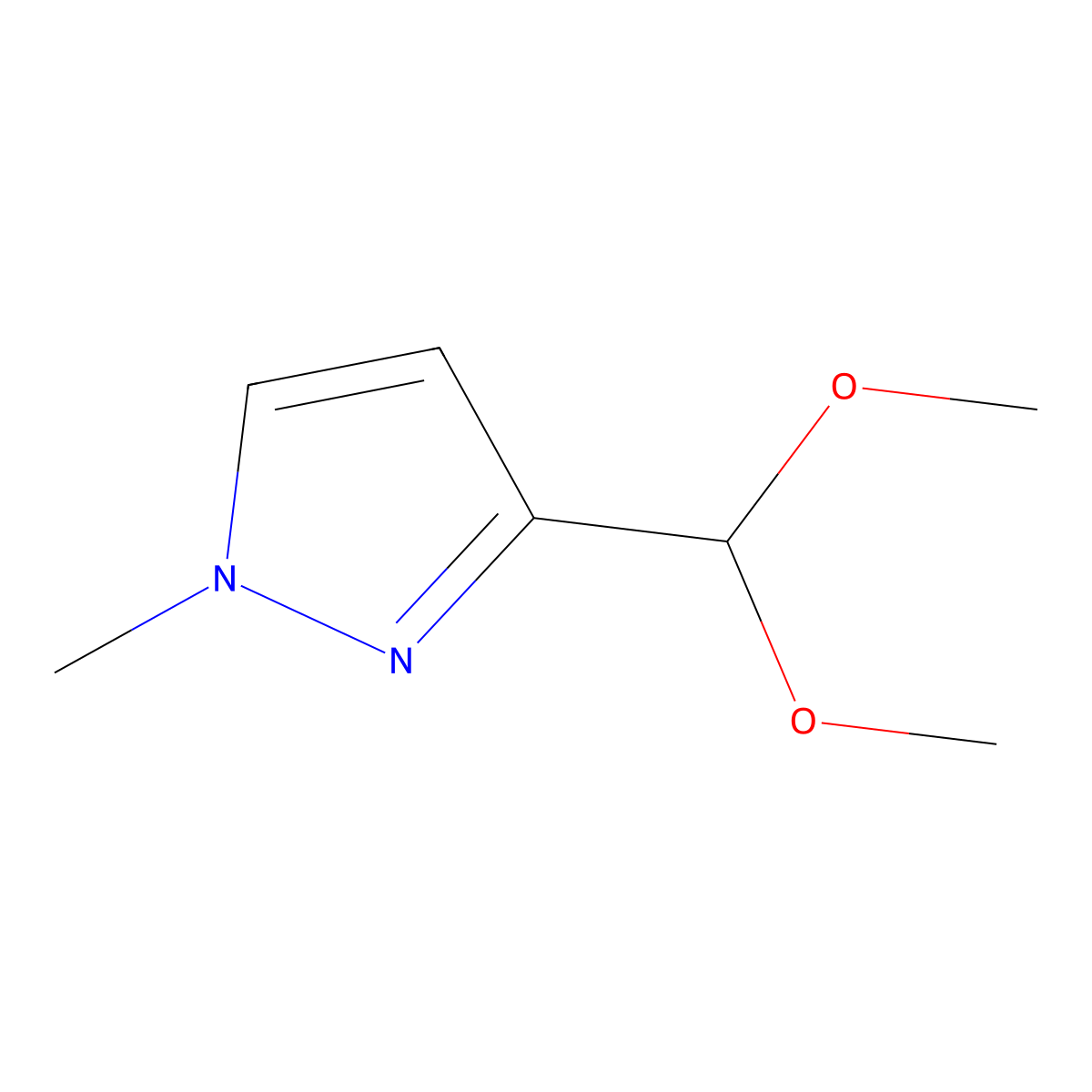 3-(Dimethoxymethyl)-1-methylpyrazole molecular structure, CAS 287917-82-2
