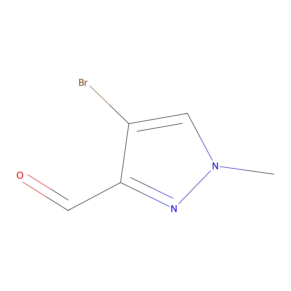 4-bromo-1-methyl-1H-pyrazole-3-carbaldehyde molecular structure, CAS 287917-96-8