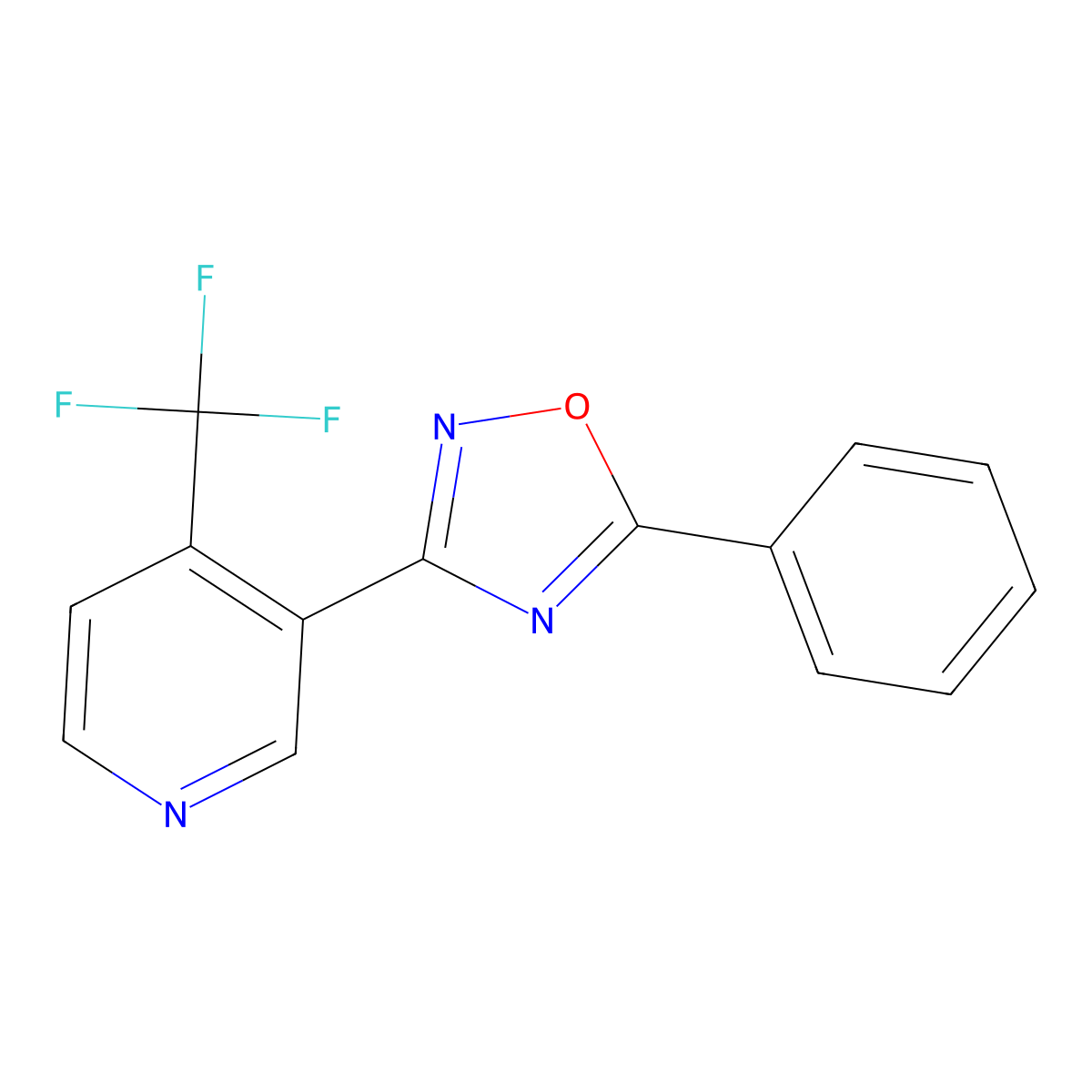 5-Phenyl-3-[4-(trifluoromethyl)pyridin-3-yl]-1,2,4-oxadiazole molecular structure, CAS 287922-72-9