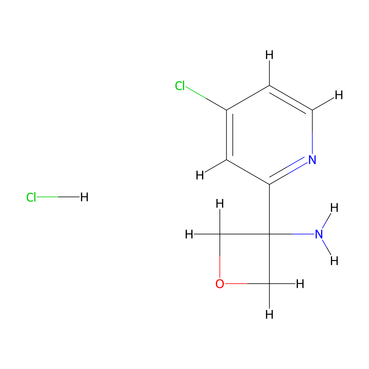 3-(4-Chloropyridin-2-YL)oxetan-3-amine hydrochloride molecular structure, CAS 2879235-73-9