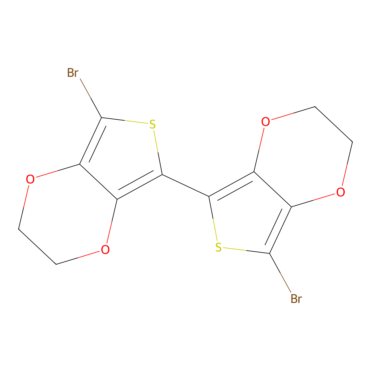 7,7'-Dibromo-2,2',3,3'-tetrahydro-5,5'-bithieno[3,4-b][1,4]dioxine molecular structure, CAS 287924-56-5