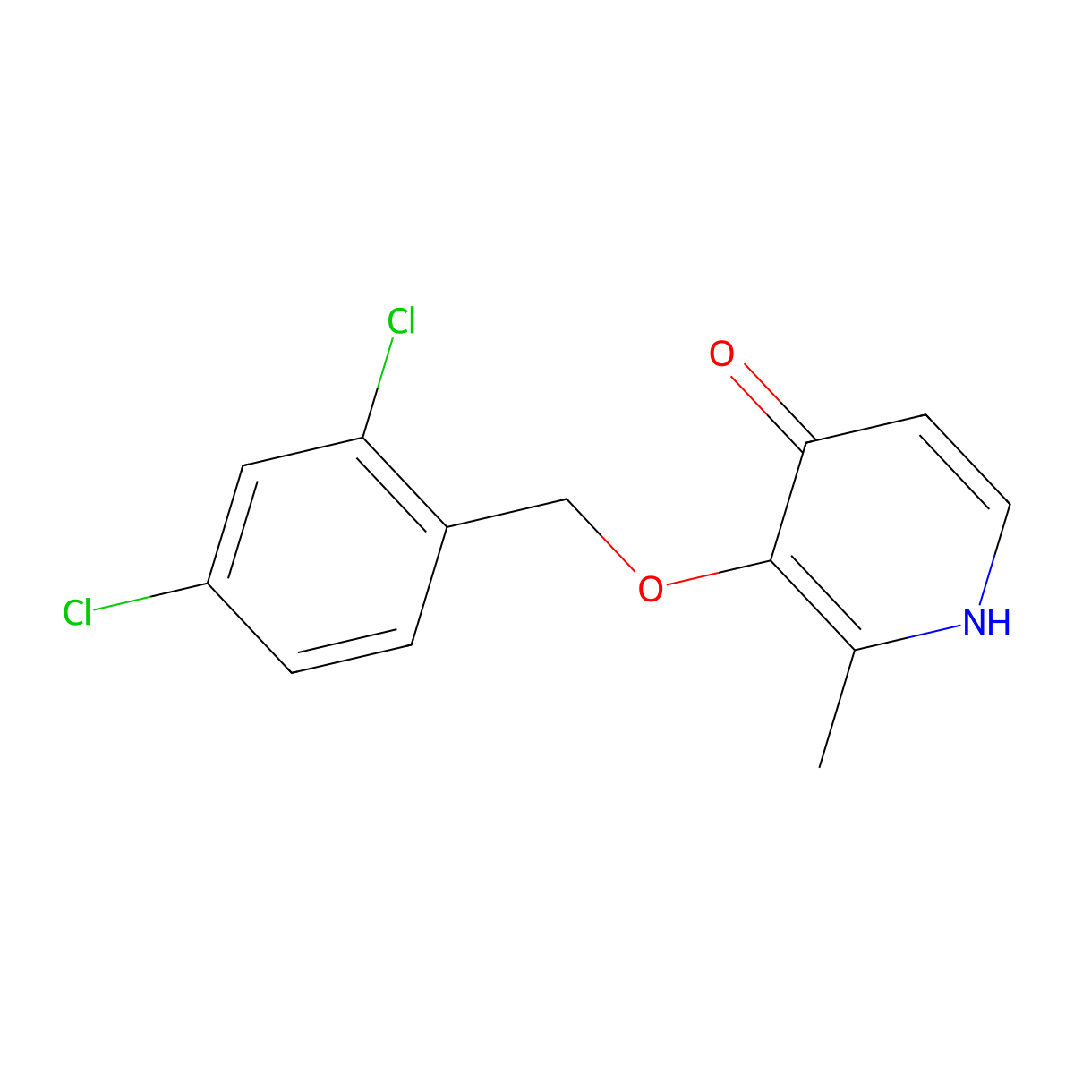 3-[(2,4-Dichlorobenzyl)Oxy]-2-Methylpyridin-4-Ol molecular structure, CAS 287928-00-1