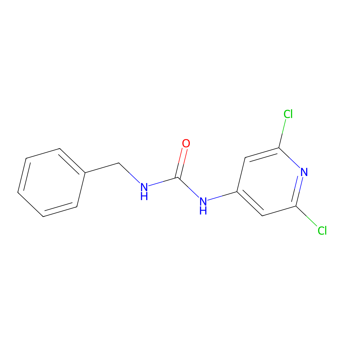 1-Benzyl-3-(2,6-dichloropyridin-4-yl)urea molecular structure, CAS 287928-12-5