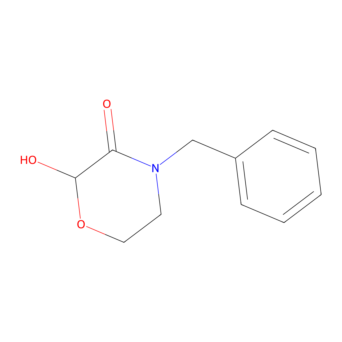 4-Benzyl-2-hydroxymorpholin-3-one molecular structure, CAS 287930-73-8