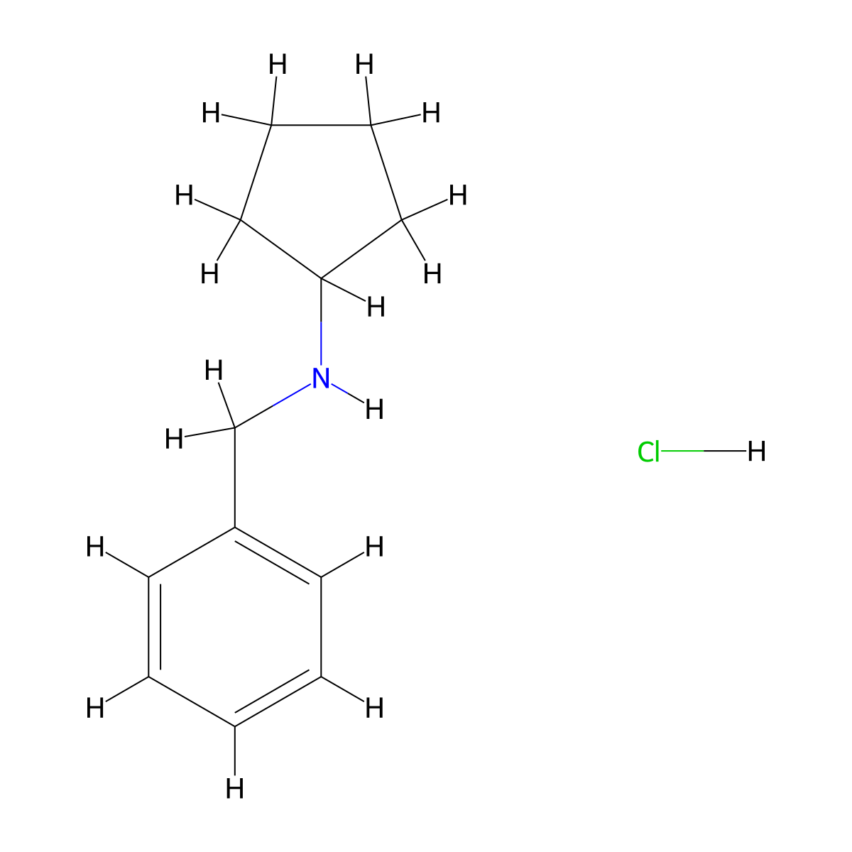 N-benzylcyclopentanamine hydrochloride molecular structure, CAS 287935-39-1