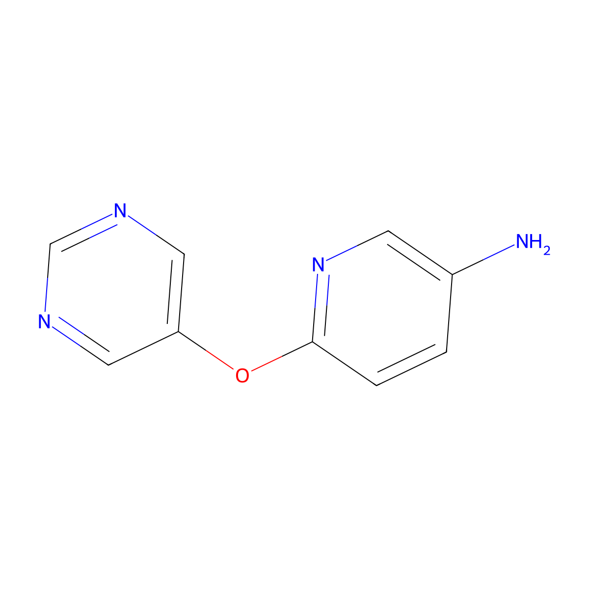 6-(Pyrimidin-5-yloxy)pyridin-3-amine molecular structure, CAS 287944-20-1