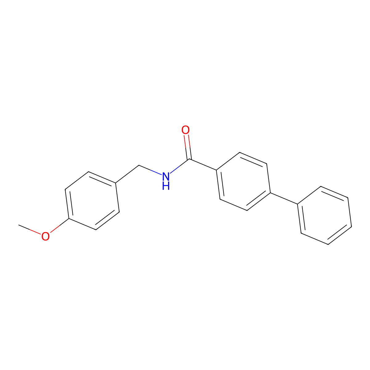 N-(4-methoxybenzyl)[1,1'-biphenyl]-4-carboxamide molecular structure, CAS 287945-52-2
