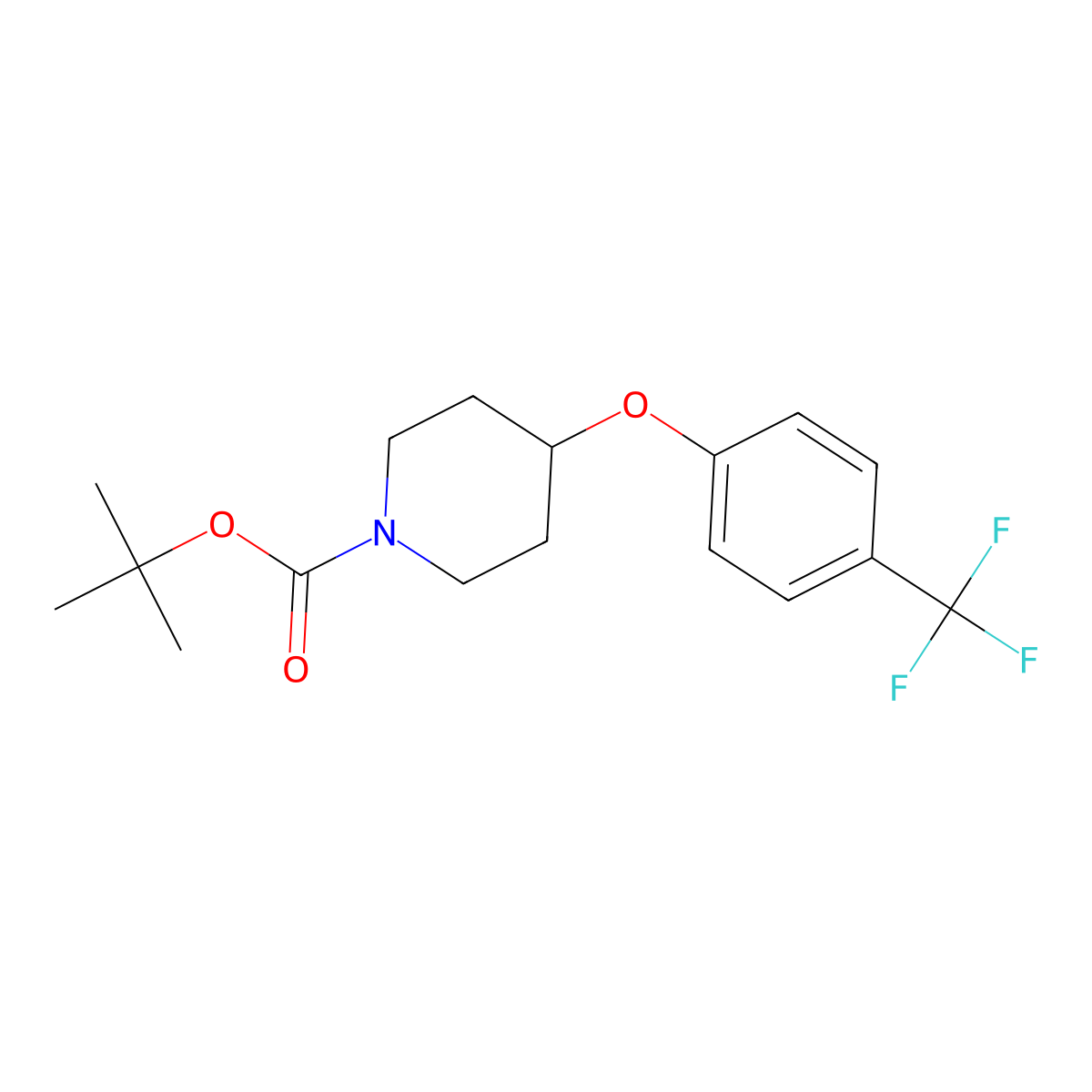 tert-Butyl 4-(4-(trifluoromethyl)phenoxy)piperidine-1-carboxylate molecular structure, CAS 287952-08-3