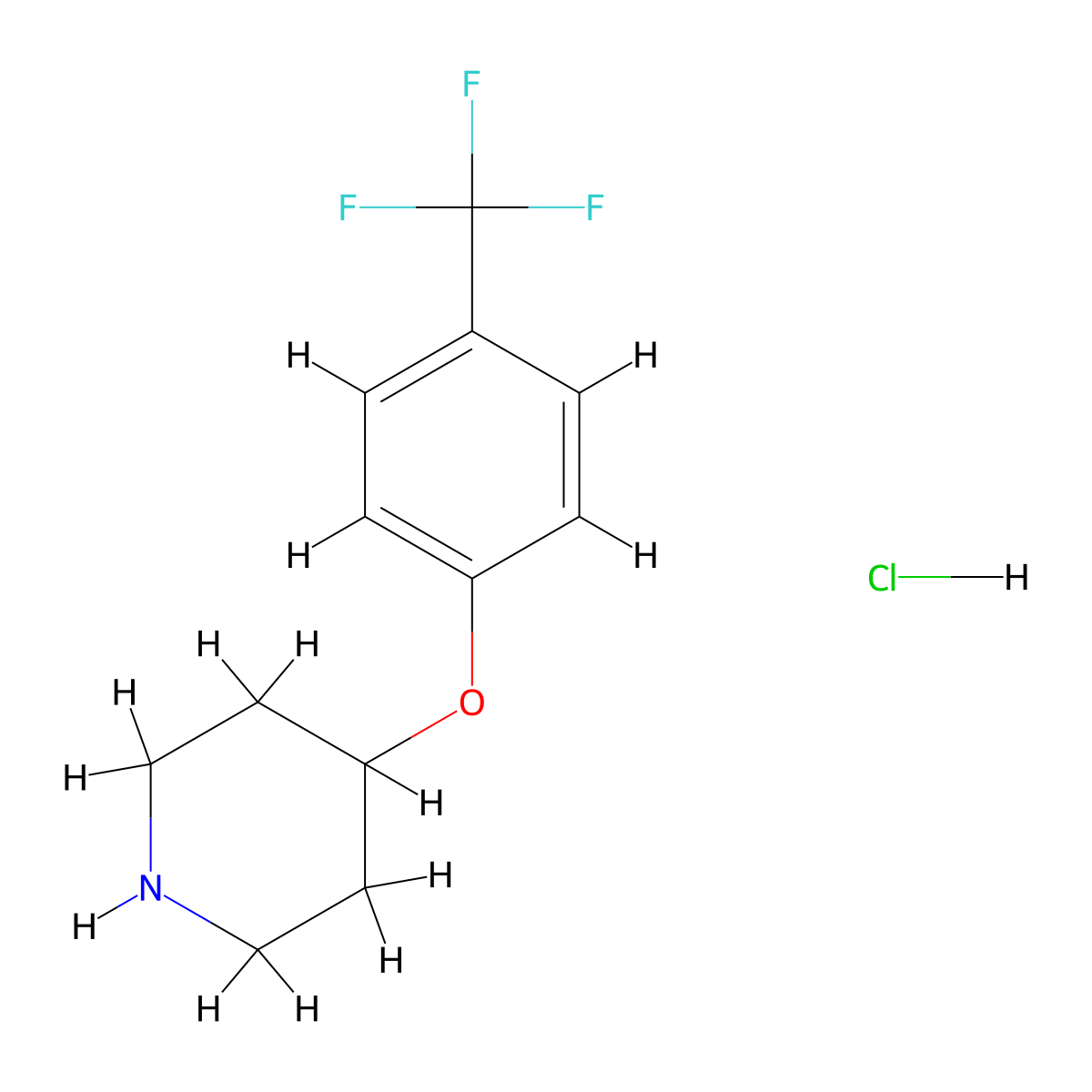 4-(4-Trifluoromethylphenoxy)piperidine hydrochloride molecular structure, CAS 287952-09-4