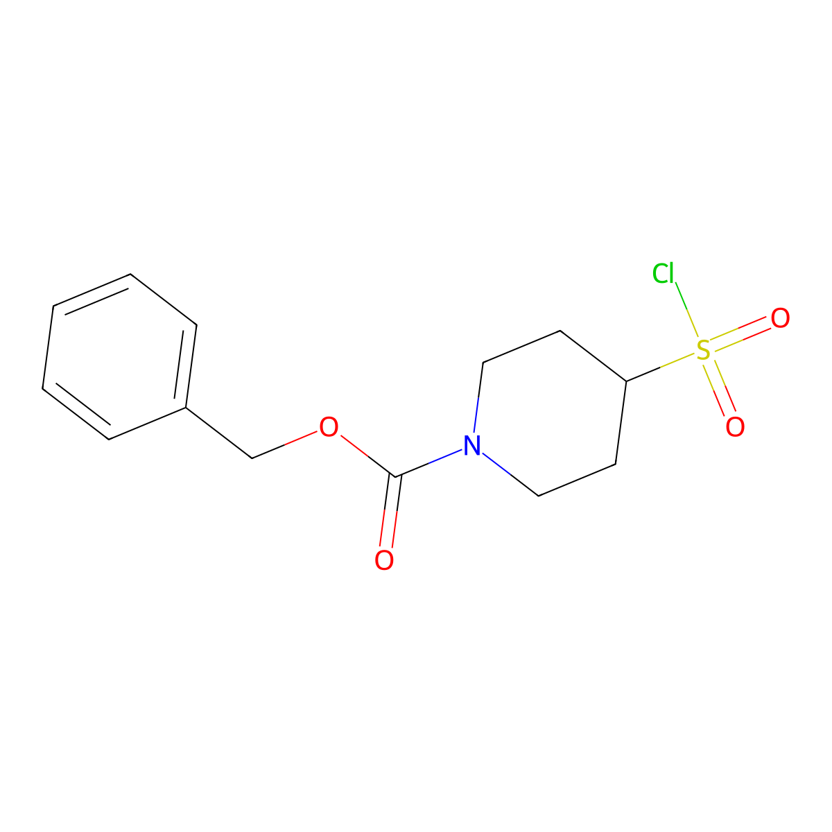 Benzyl 4-(chlorosulfonyl)piperidine-1-carboxylate molecular structure, CAS 287953-54-2