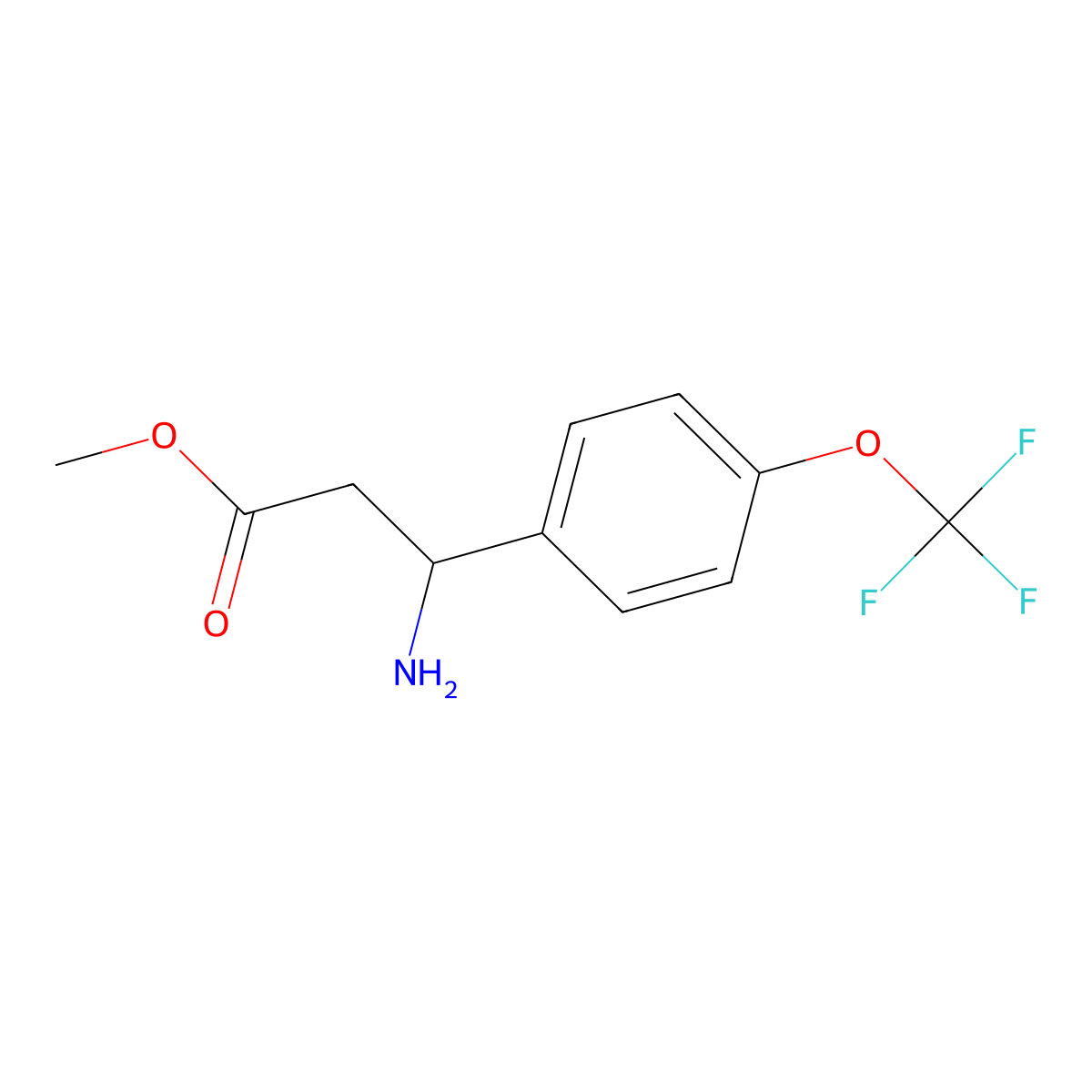 Methyl 3-amino-3-(4-trifluoromethoxyphenyl)propionate molecular structure, CAS 287959-34-6
