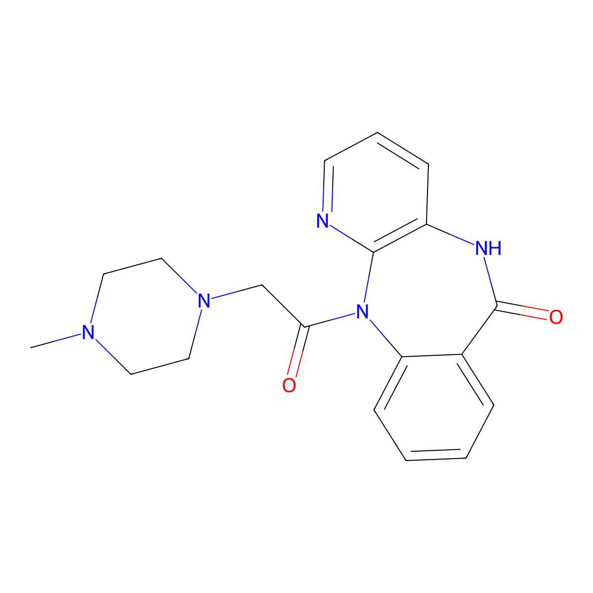Pirenzepine molecular structure, CAS 28797-61-7