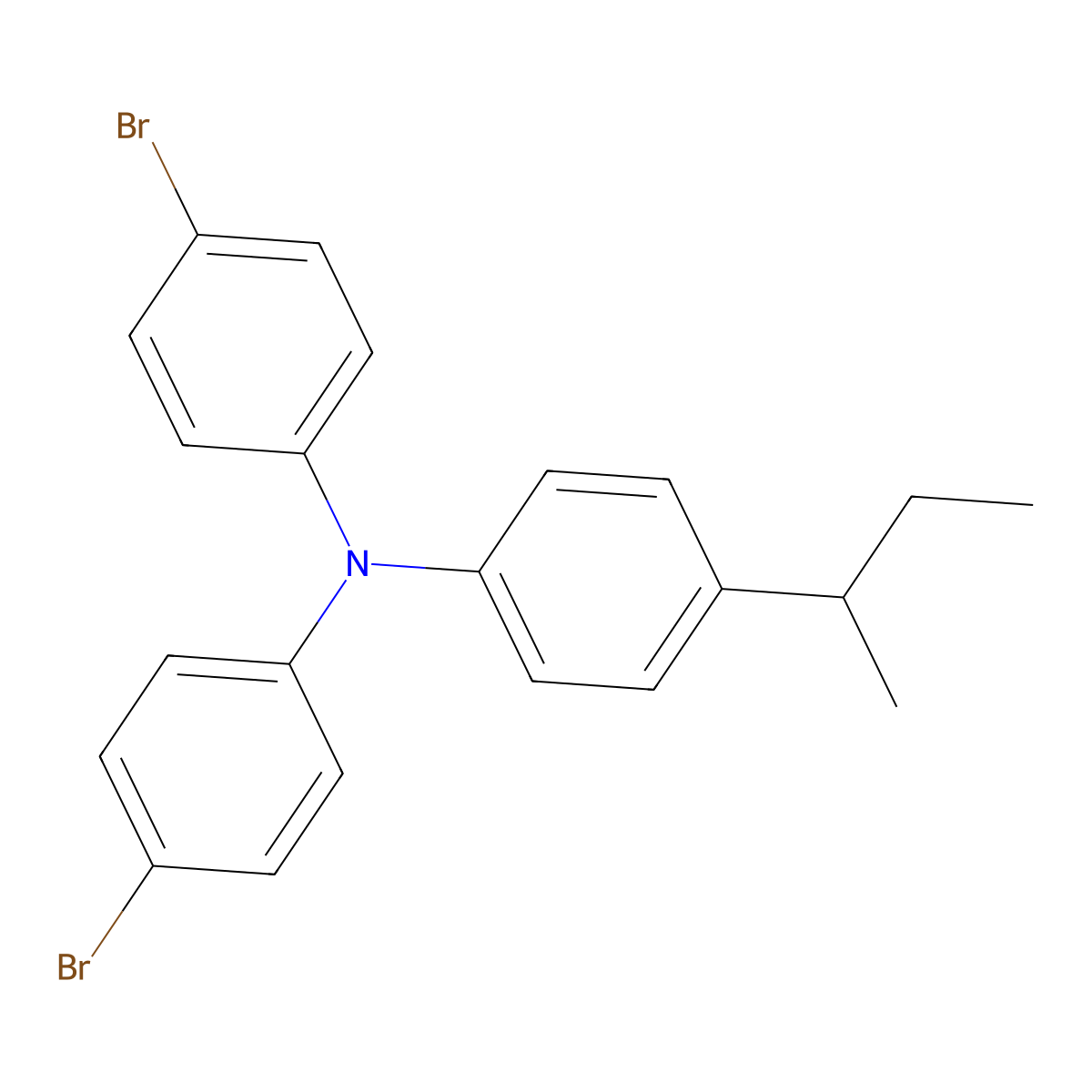 4-Bromo-N-(4-bromophenyl)-N-(4-(sec-butyl)phenyl)aniline molecular structure, CAS 287976-94-7
