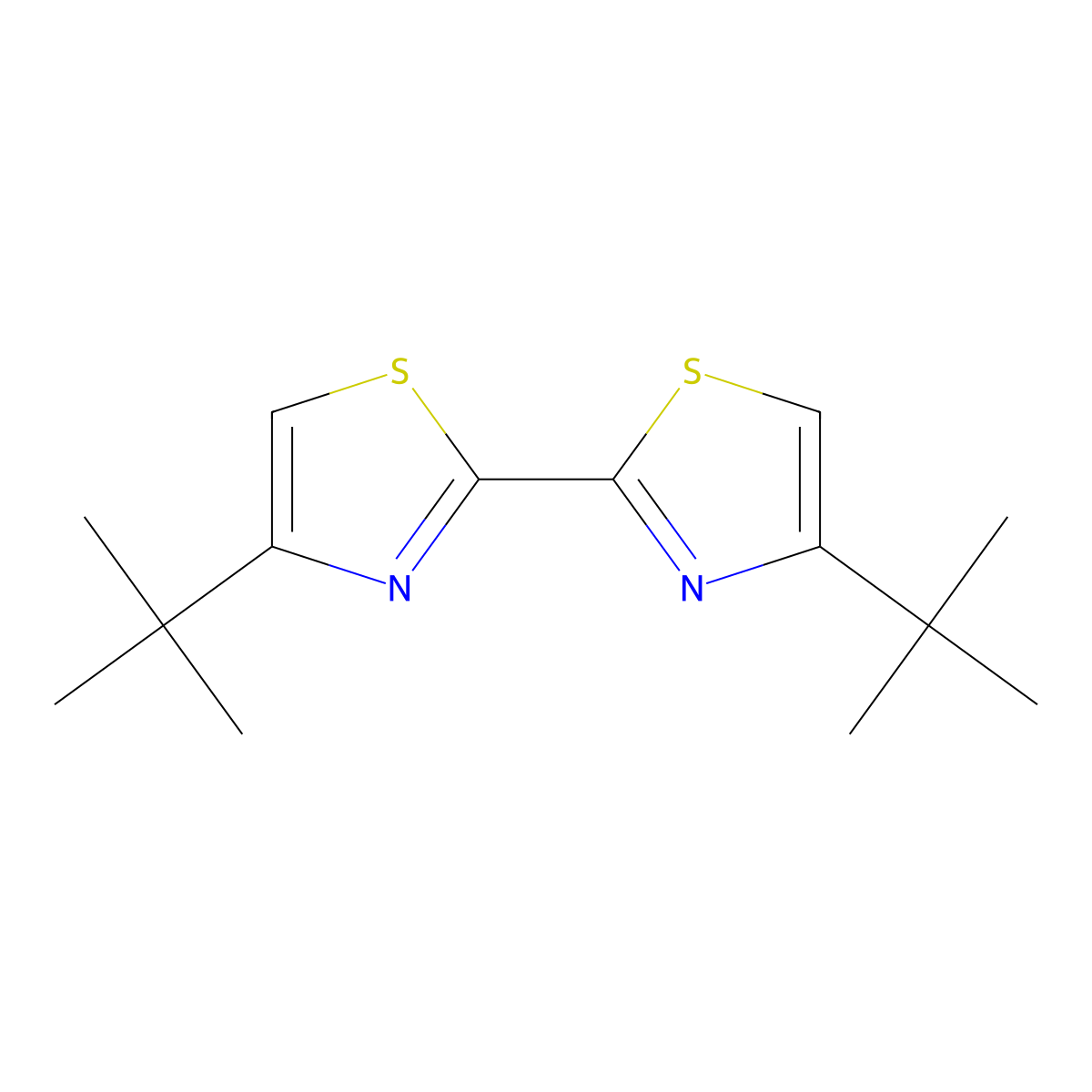 4,4'-Di(tert-butyl)-2,2'-bithiazole molecular structure, CAS 287977-89-3