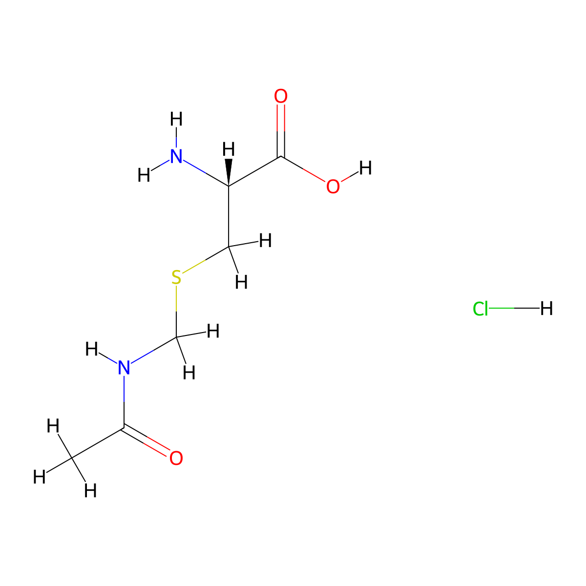 S-(Acetamidomethyl)-L-cysteine hydrochloride molecular structure, CAS 28798-28-9