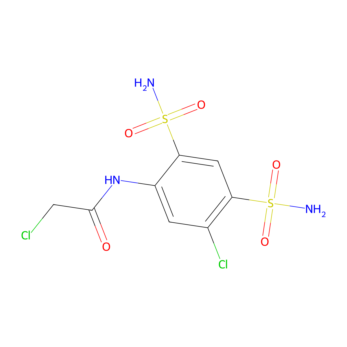 2,5'-Dichloro-2',4'-disulphamoylacetanilide molecular structure, CAS 2880-40-2